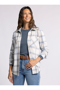 Lewis Shirt - Cream Blue Plaid